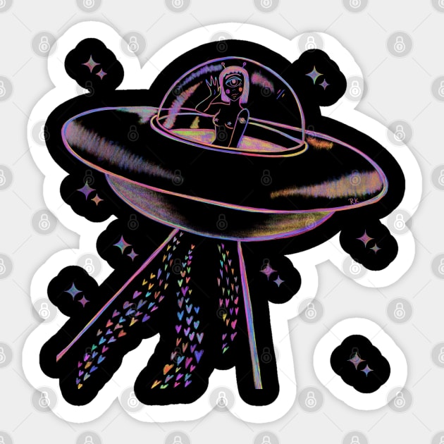 Alien Babe Sticker by Romy Karina